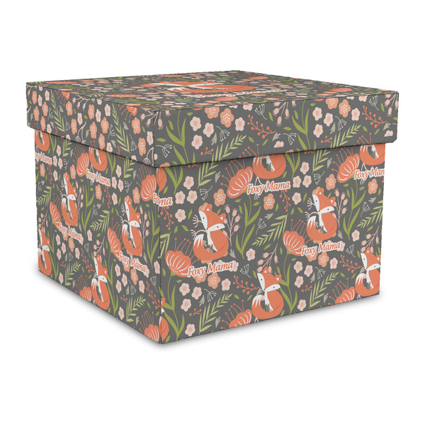 Custom Foxy Mama Gift Box with Lid - Canvas Wrapped - Large