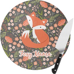 Foxy Mama Round Glass Cutting Board