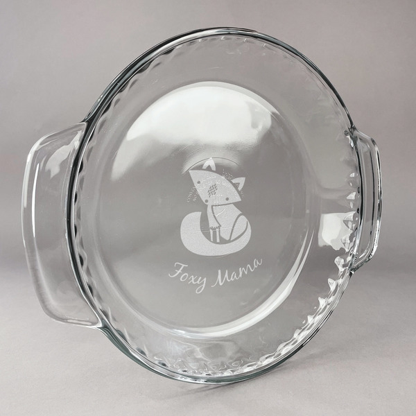 Custom Foxy Mama Glass Pie Dish - 9.5in Round