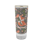 Foxy Mama 2 oz Shot Glass -  Glass with Gold Rim - Single