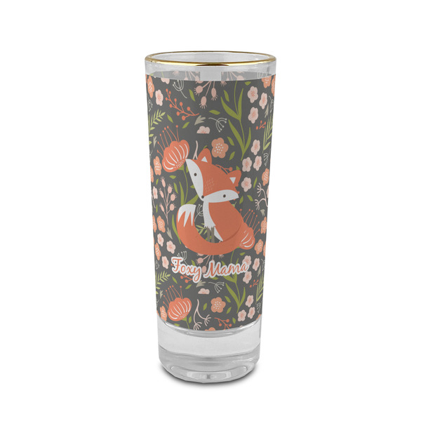 Custom Foxy Mama 2 oz Shot Glass -  Glass with Gold Rim - Single