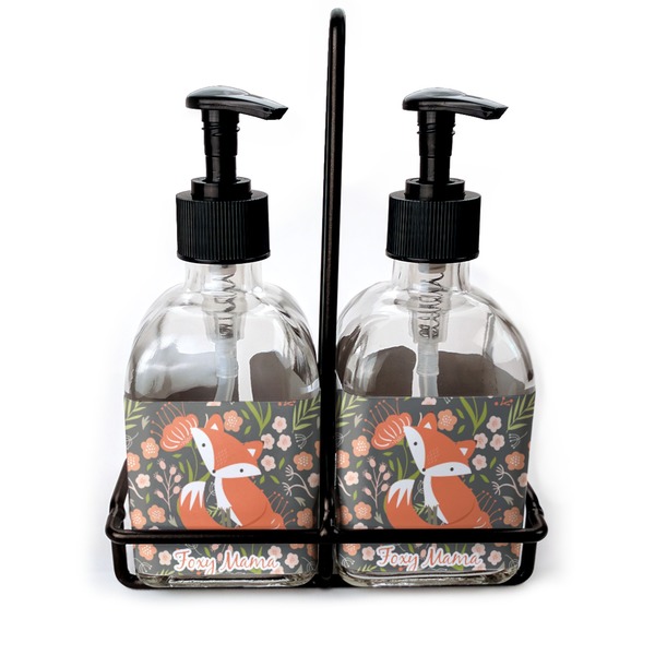 Custom Foxy Mama Glass Soap & Lotion Bottle Set