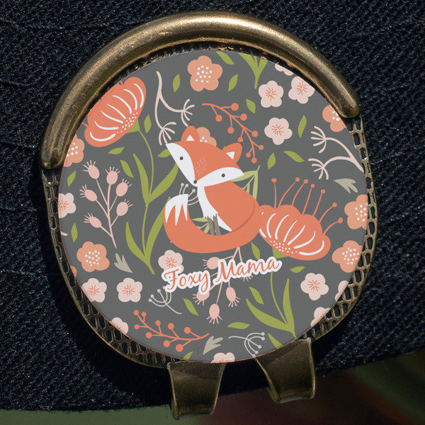 Foxy Mama Golf Ball Marker Hat Clip - Gold - Close Up