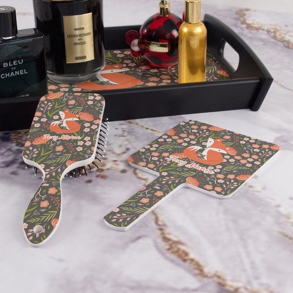 Foxy Mama Hair Brush and Hand Mirror - Bathroom Scene