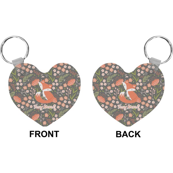 Foxy Mama Heart Keychain (Front + Back)