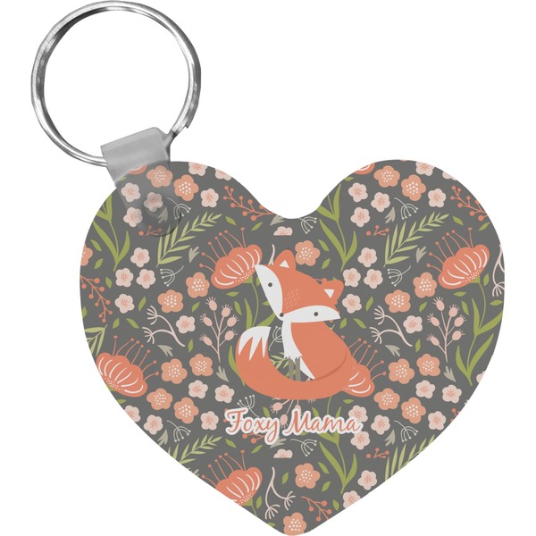 Custom Foxy Mama Heart Plastic Keychain
