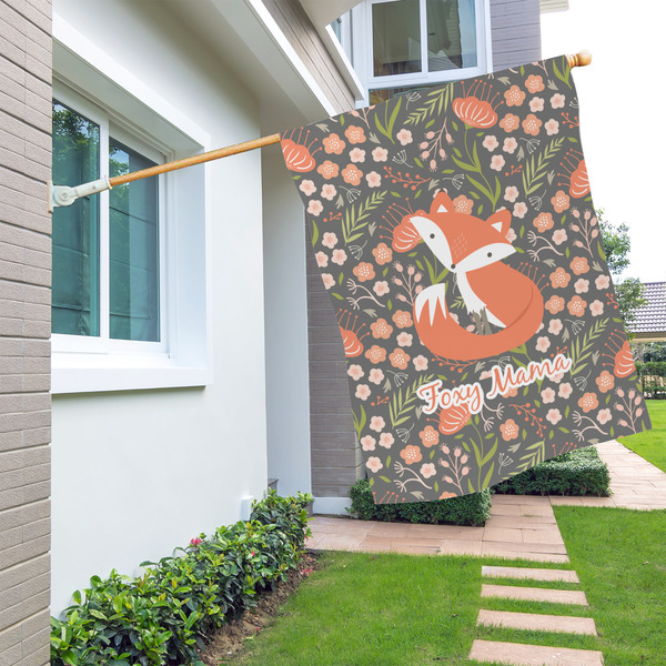 Foxy Mama House Flags - Double Sided - LIFESTYLE