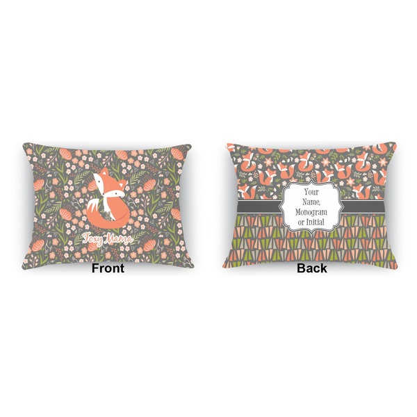 Foxy Mama  Indoor Rectangular Burlap Pillow (Front and Back)