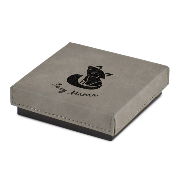 Custom Foxy Mama Jewelry Gift Box - Engraved Leather Lid