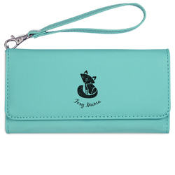 Foxy Mama Ladies Leatherette Wallet - Laser Engraved- Teal