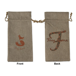 Foxy Mama Large Burlap Gift Bag - Front & Back