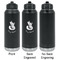 Foxy Mama Laser Engraved Water Bottles - 2 Styles - Front & Back View