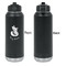 Foxy Mama Laser Engraved Water Bottles - Front Engraving - Front & Back View