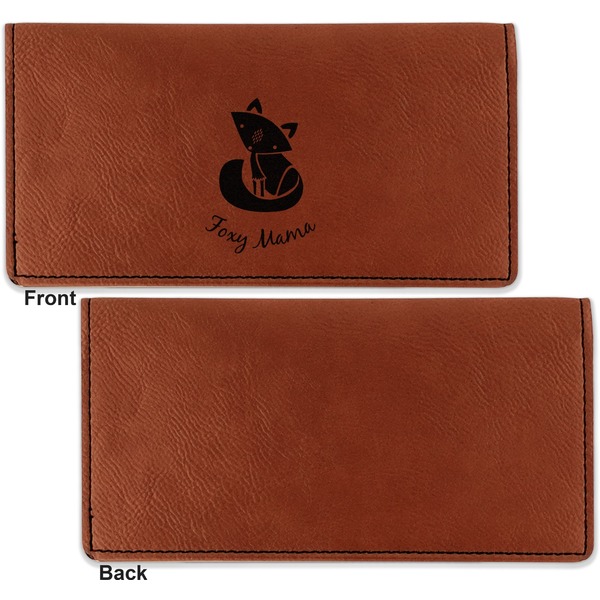 Foxy Mama Leather Checkbook Holder Front and Back Single Sided - Apvl