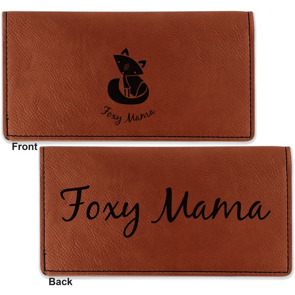 Foxy Mama Leather Checkbook Holder Front and Back