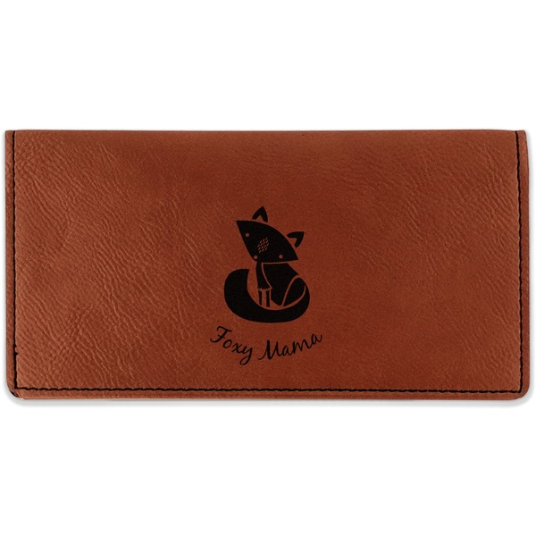Custom Foxy Mama Leatherette Checkbook Holder - Single Sided