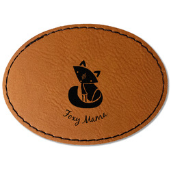 Foxy Mama Faux Leather Iron On Patch - Oval