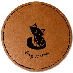Foxy Mama Faux Leather Iron On Patch - Round