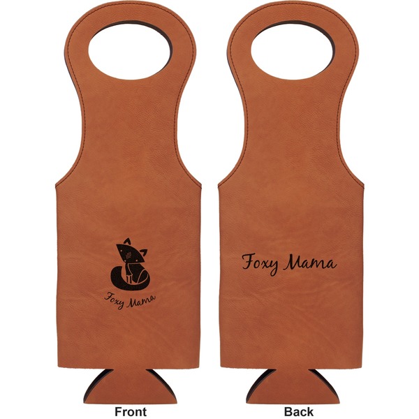 Foxy Mama Leatherette Wine Tote Double Sided - Front and Back