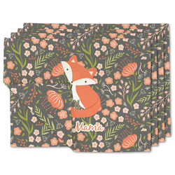 Foxy Mama Double-Sided Linen Placemat - Set of 4