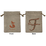 Foxy Mama Medium Burlap Gift Bag - Front & Back