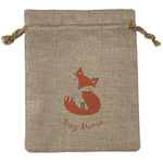 Foxy Mama Medium Burlap Gift Bag - Front