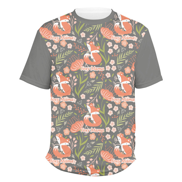 Custom Foxy Mama Men's Crew T-Shirt - Medium