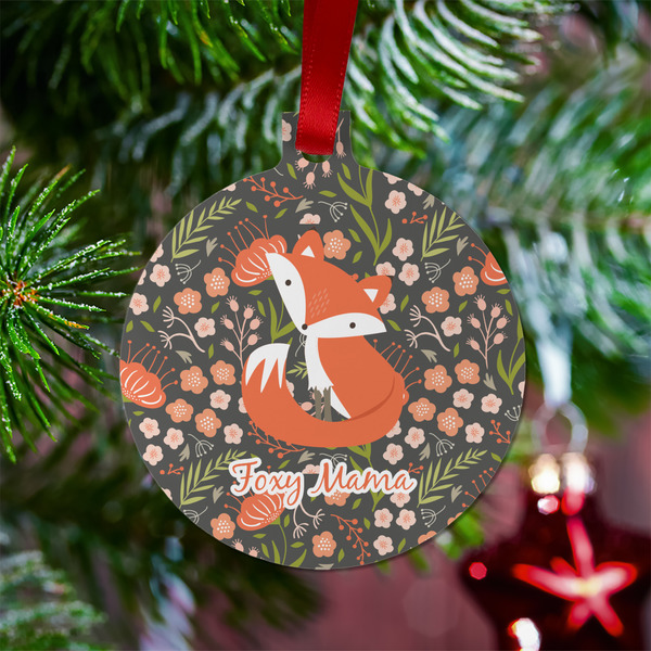 Foxy Mama Metal Ball Ornament - Lifestyle