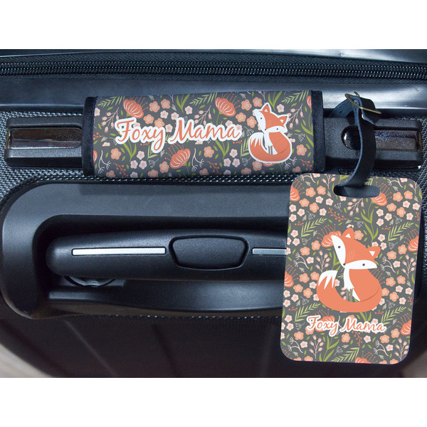 Foxy Mama Metal Luggage Tag & Handle Wrap - In Context