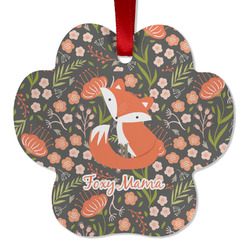 Foxy Mama Metal Paw Ornament - Double Sided