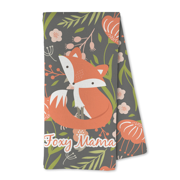 Custom Foxy Mama Kitchen Towel - Microfiber
