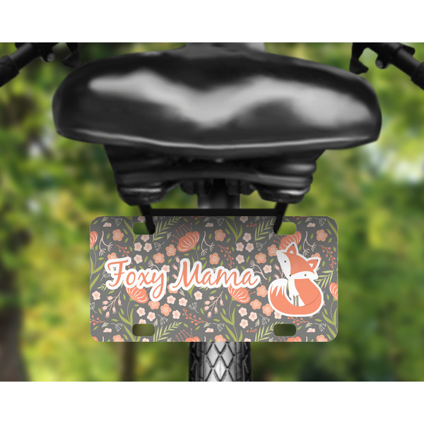 Foxy Mama Mini License Plate on Bicycle