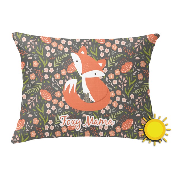 Custom Foxy Mama Outdoor Throw Pillow (Rectangular)