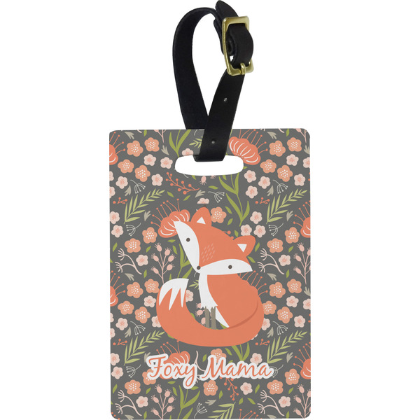 Custom Foxy Mama Plastic Luggage Tag - Rectangular