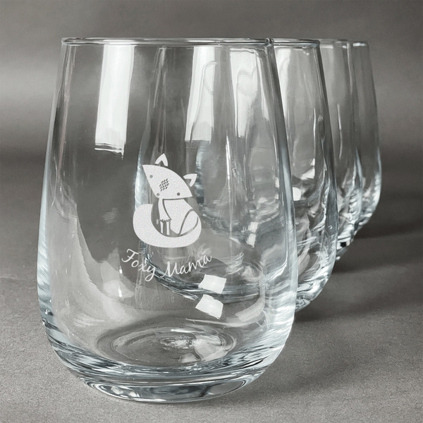 Custom Foxy Mama Stemless Wine Glasses (Set of 4)