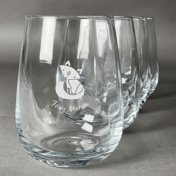Custom Foxy Mama Stemless Wine Glasses (Set of 4)