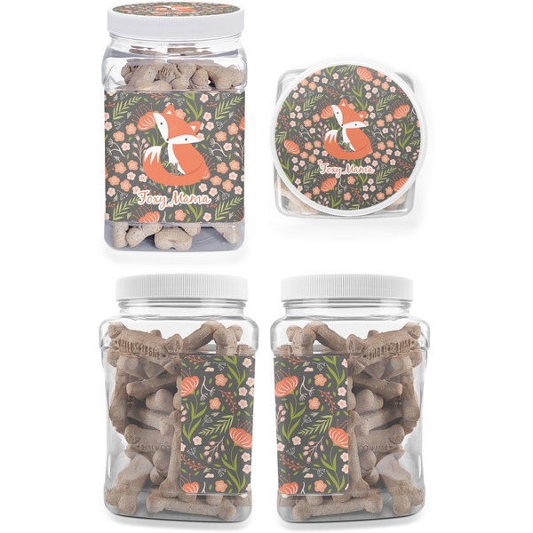 Foxy Mama Pet Treat Jar - Multiple Angles