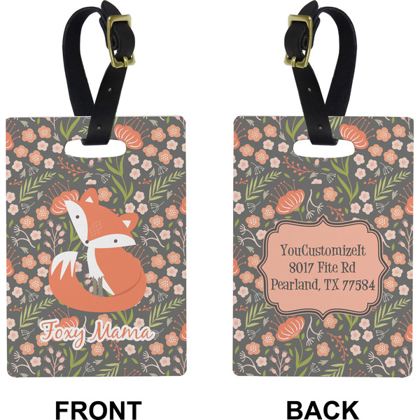Foxy Mama Rectangle Luggage Tag (Front + Back)