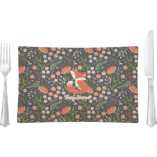Custom Foxy Mama Rectangular Glass Lunch / Dinner Plate - Single or Set