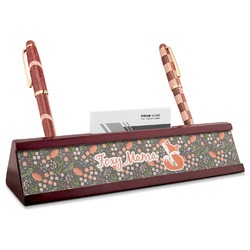 Foxy Mama Red Mahogany Nameplate with Business Card Holder