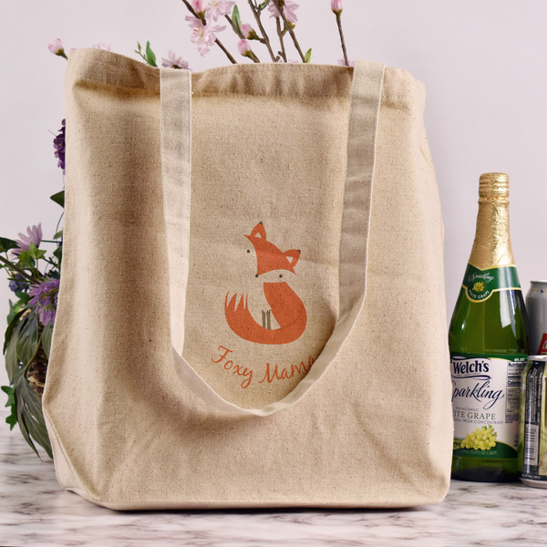 Foxy Mama Reusable Cotton Grocery Bag - In Context