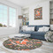 Foxy Mama Round Area Rug - IN CONTEXT
