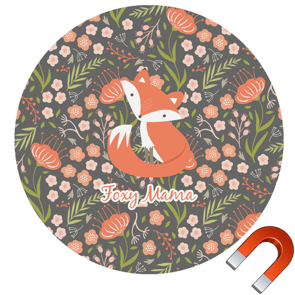Custom Foxy Mama Round Car Magnet - 6"