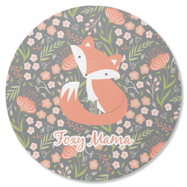 Custom Foxy Mama Round Rubber Backed Coaster