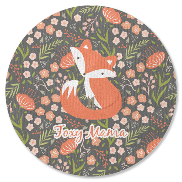 Custom Foxy Mama Round Rubber Backed Coaster