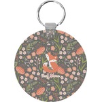Foxy Mama Round Plastic Keychain