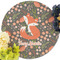 Foxy Mama Round Linen Placemats - Front (w flowers)