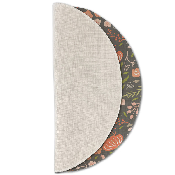 Foxy Mama Round Linen Placemats - HALF FOLDED (single sided)