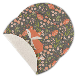 Foxy Mama Round Linen Placemat - Single Sided - Set of 4