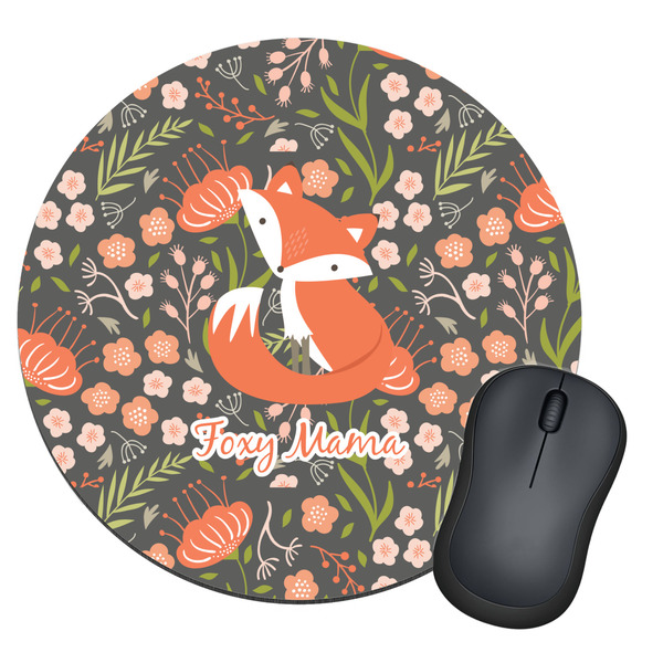 Custom Foxy Mama Round Mouse Pad